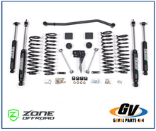 Kit de suspensión Zone Off Road + 4 in para Jeep Wrangler JK 2007-2018, J14N 2 Puertas