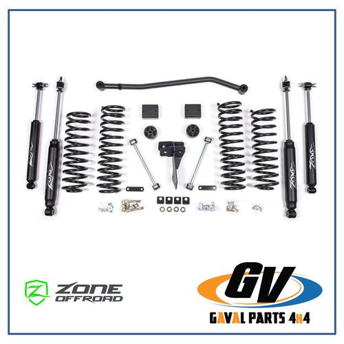 Kit de suspensión Zone Off Road + 4 in para Jeep Wrangler JK 2007-2018, J15N-J38N 4 Puertas