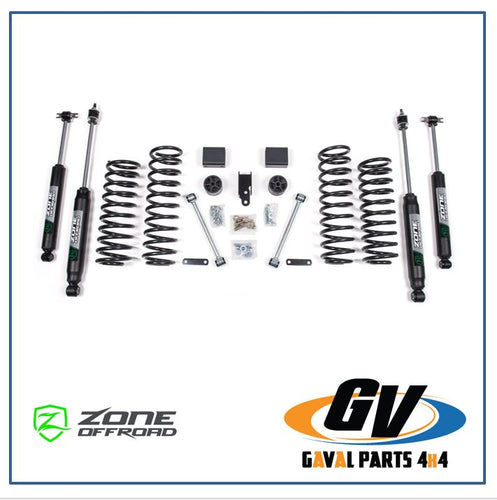 Kit de suspensión Zone Off Road +3 in para Jeep Wrangler JK 2007-2018, J35n, J35F - J12N, J12F 2 Puertas